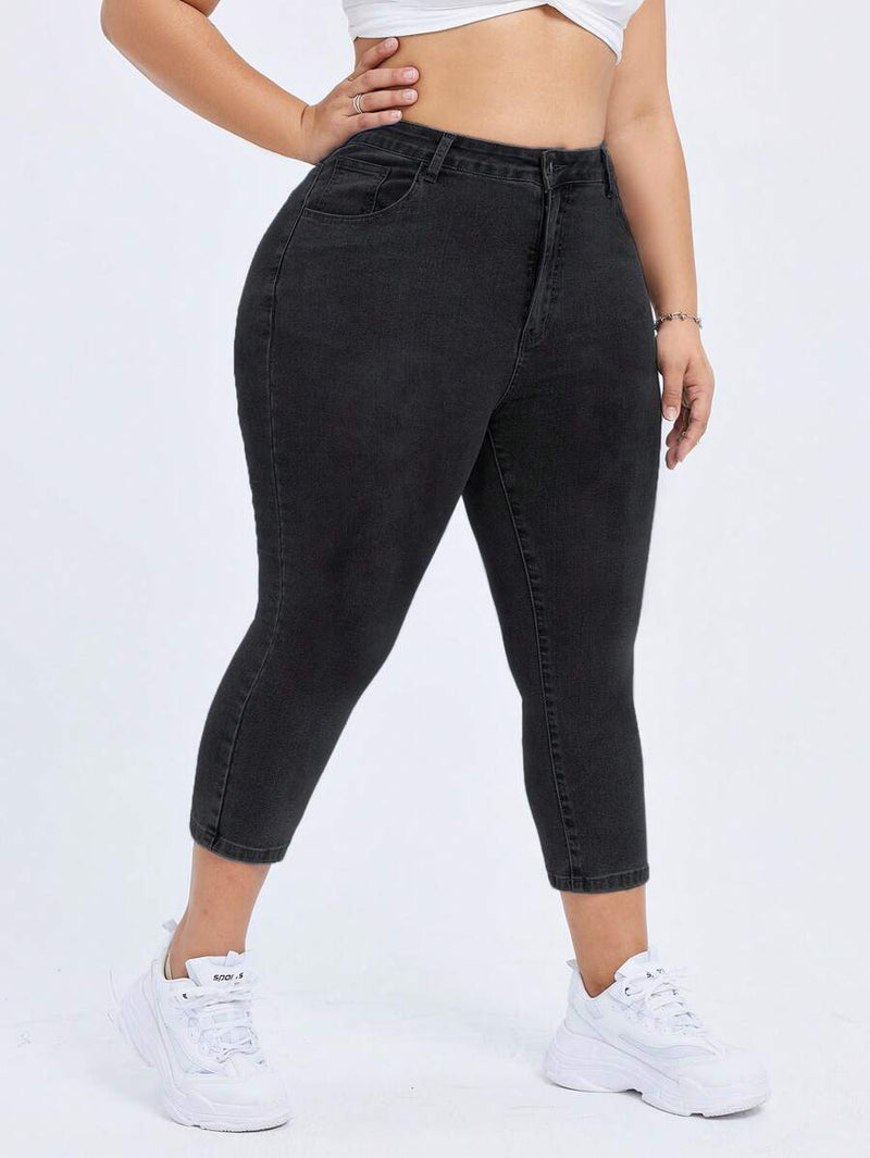 Calça Jeans Elástica Feminina com Bolsos - Hana. Plus Size