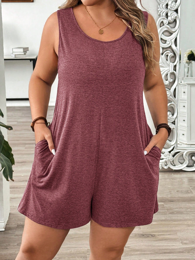 Macação Feminino com bolsos duplos - Kerliane. Plus Size