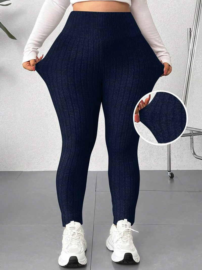 Legging Feminina Canelada de Cintura Alta - Eny. Plus Size