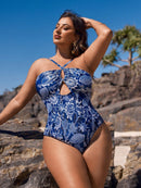 Maiô Feminino com Estampa Tropical e Decote Halter - Bianca. Plus Size