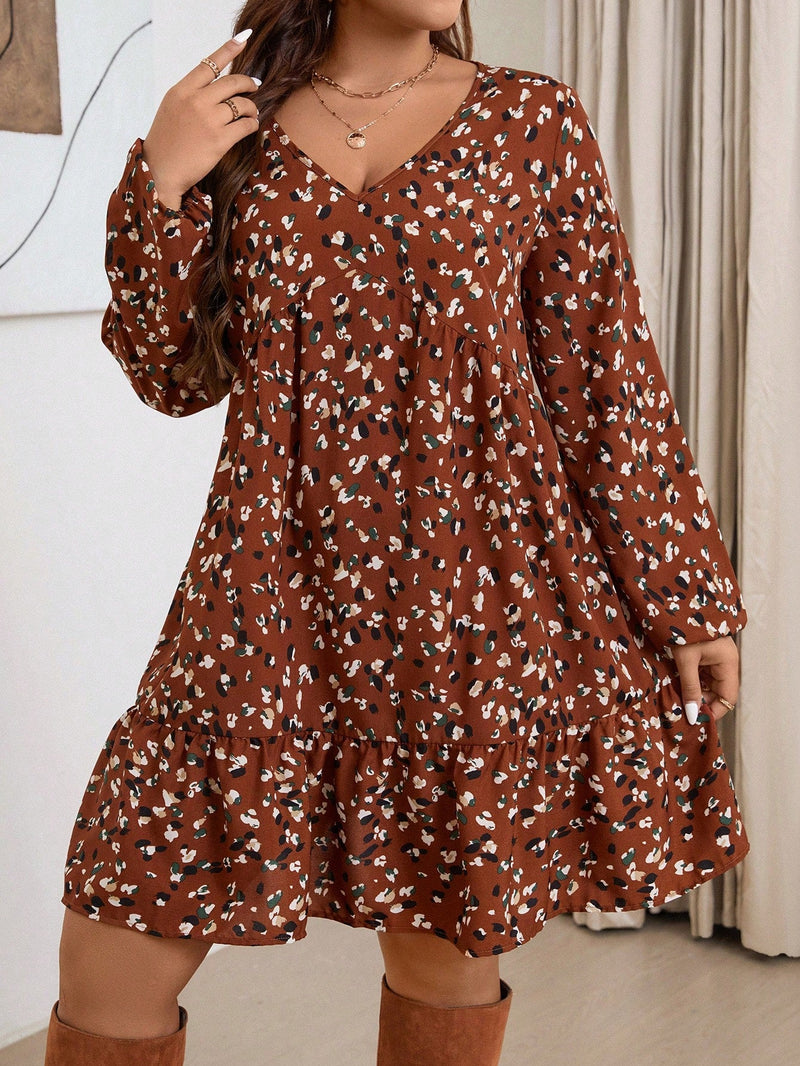 Vestido Feminino Smock com Manga Lanterna - Jade. Plus Size