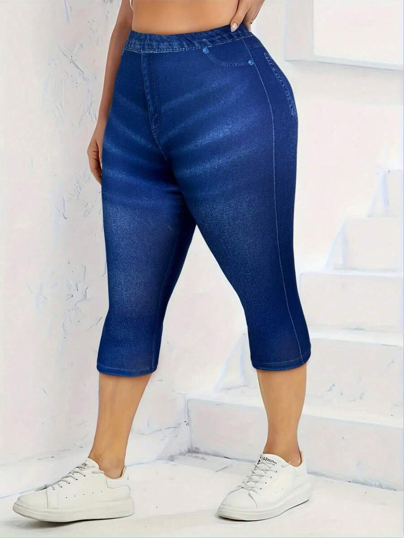 Calça Jeans Feminina Capri Skinny - Viviane. Plus Size