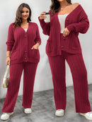 Conjunto Feminino Suéter de Malha Grossa e Calça Reta - Manuela. Plus Size