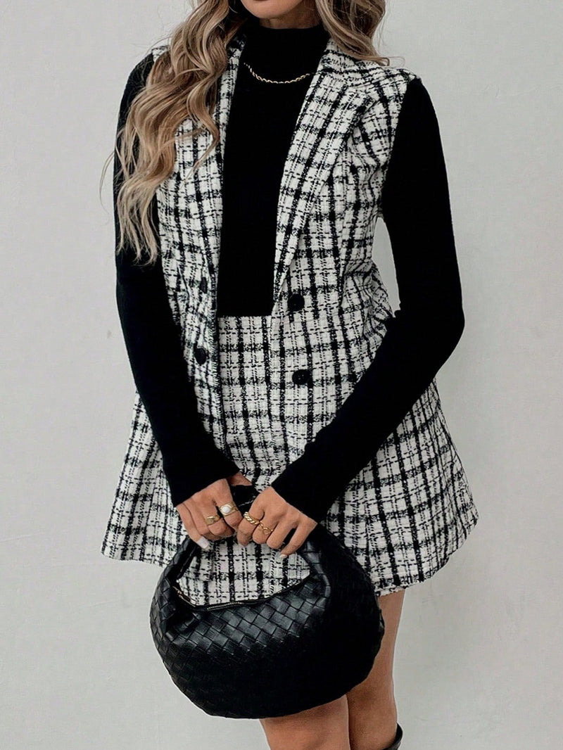 Conjunto Feminino Colete   Saia Evasê - Marina. Plus Size