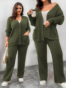 Conjunto Feminino Suéter de Malha Grossa e Calça Reta - Manuela. Plus Size