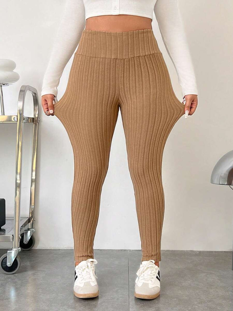 Legging Feminina Canelada de Cintura Alta - Eny. Plus Size