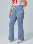 Calça Feminina Jeans Casual com Cordão na Cintura - Liz. Plus Size