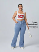 Calça Feminina Jeans Casual com Cordão na Cintura - Liz. Plus Size