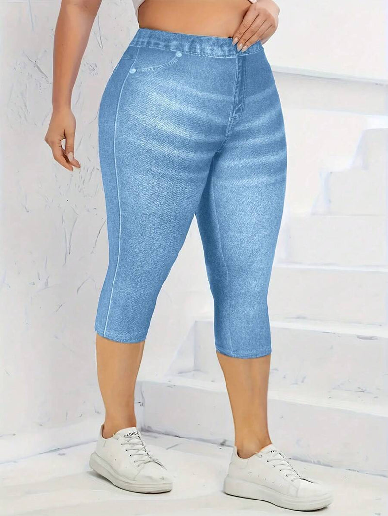 Calça Jeans Feminina Capri Skinny - Viviane. Plus Size