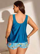 Shortkini feminino com ajuste lateral Kamala. Plus Size