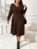 Vestido de Suéter Feminino de Manga Morcego - Alana. Plus Size