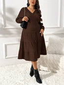 Vestido de Suéter Feminino de Manga Morcego - Alana. Plus Size