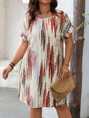 Vestido Feminino decote redondo e manga curta - Mika. Plus Size