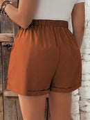 Short Feminino de Cintura com Cordão e Bolsos - Anastasia. Plus Size