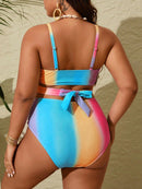 Biquini feminino colorido cintura alta Barbara. Plus Size