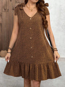 Vestido Feminino Sem Manga, Decorado com Laço - Rousey. Plus Size