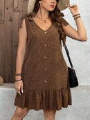 Vestido Feminino Sem Manga, Decorado com Laço - Rousey. Plus Size