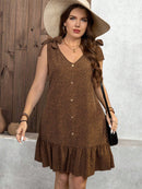 Vestido Feminino Sem Manga, Decorado com Laço - Rousey. Plus Size