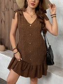 Vestido Feminino Sem Manga, Decorado com Laço - Rousey. Plus Size