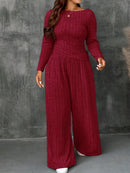 Conjunto Feminino Top Slim   Calça Perna Larga - Franciele. Plus Size