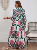 Vestido Feminino Longo de Manga Média - Mayra. Plus Size