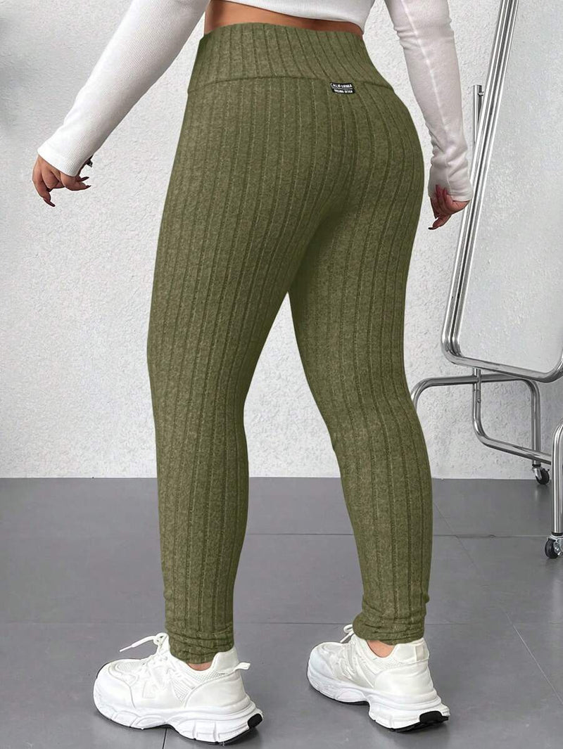 Legging Feminina Canelada de Cintura Alta - Eny. Plus Size