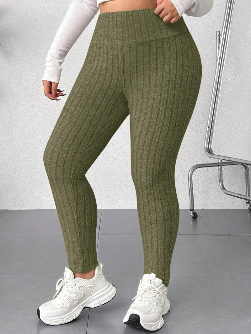 Legging Feminina Canelada de Cintura Alta - Eny. Plus Size