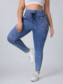 Calça Jeans Feminina simples com amarração na frente - Leidy. Plus Size