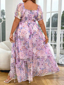 Vestido Feminino Longo Manga Bufante - Giovanna. Plus Size