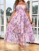 Vestido Feminino Longo Manga Bufante - Giovanna. Plus Size