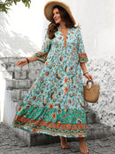 Vestido Feminino Longo de Manga Média - Mayra. Plus Size