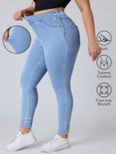 Calça jeans Feminina Elástica Slim Fit - Catarina. Plus Size