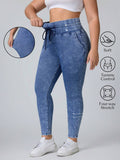 Calça Jeans Feminina simples com amarração na frente - Leidy. Plus Size