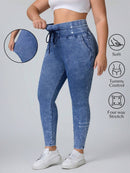 Calça Jeans Feminina simples com amarração na frente - Leidy. Plus Size