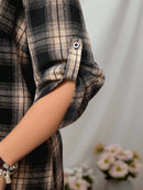 Vestido-Camisa Feminino Solto Reto com Mangas Dobráveis - Cecília. Plus Size