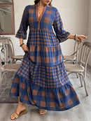 Vestido Feminino Longo de Manga Média - Mayra. Plus Size