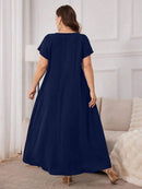 Túnica feminina com Bordado de manga curta - Rania. Plus Size