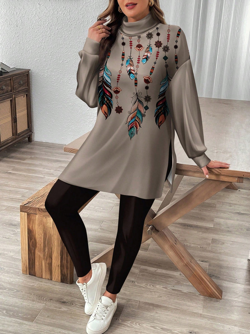 Conjunto Feminino de Camiseta e Legging - Mayran. Plus Size