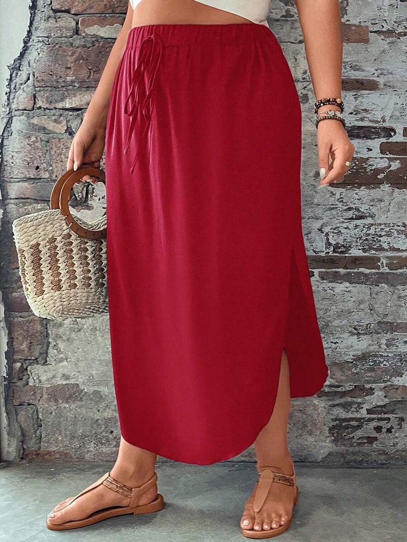 Saia Feminino com bainha curvada - Arienne. Plus size