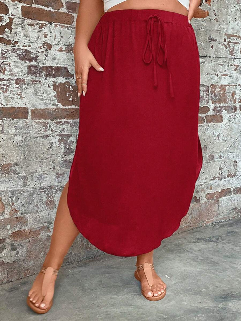 Saia Feminino com bainha curvada - Arienne. Plus size