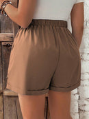 Short Feminino de Cintura com Cordão e Bolsos - Anastasia. Plus Size