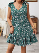 Vestido Feminino Decoração de Laço nos Ombros - Angeline. Plus Size