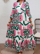 Vestido Feminino Longo de Manga Média - Mayra. Plus Size