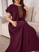 Túnica feminina com Bordado de manga curta - Rania. Plus Size