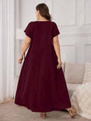 Túnica feminina com Bordado de manga curta - Rania. Plus Size