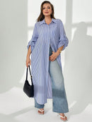 Vestido Feminino de Manga Longa - Adely. Plus Size