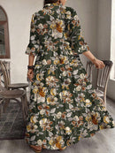 Vestido Feminino Longo de Manga Média - Mayra. Plus Size