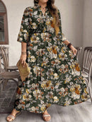 Vestido Feminino Longo de Manga Média - Mayra. Plus Size