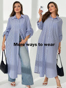 Vestido Feminino de Manga Longa - Adely. Plus Size