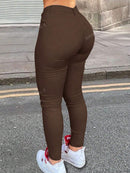 Calça Skinny Feminina de Cintura Alta com Bolso e Zíper - Melanie. Plus Size